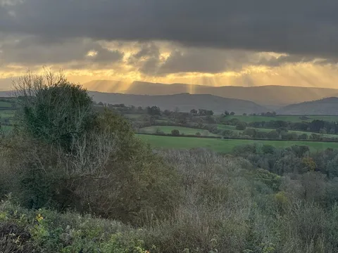 Light over the hills nearby