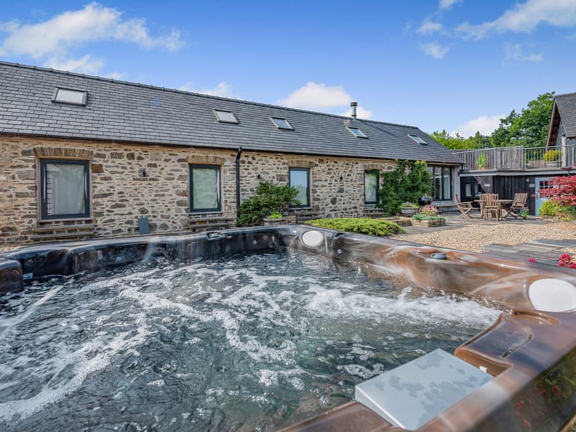 The private hot tub in the courtyard